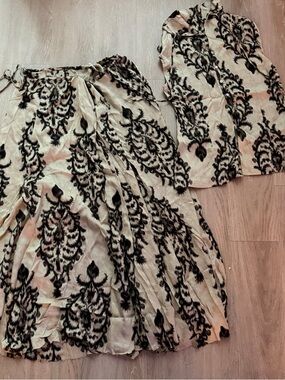 Vintage Dries Van Noten silk top and skirt set